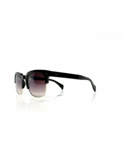Rimless SIMPLE Retro Half Frame Horned Semi Rimless Color Lens Sunglasses for Men and Women - Black - C418ZEQC835 $10.03
