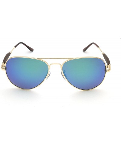 Square Polarized Classic Sunglasses for men women Metal Frame - Green - CV18EZN92TC $14.68