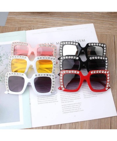 Oversized Luxury Rhinestone Kids Sunglasses Square Sun Glasses Children Baby Boys Girls Oculos De Sol Feminino - 5 - C4197Y7D...