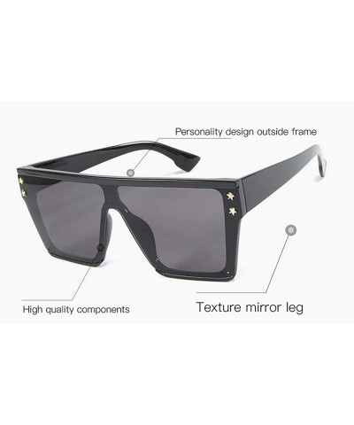 Square Sunglasses Luxury Oversize Square Goggles - Black - CH18T2MRUTD $14.68