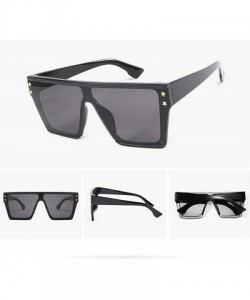 Square Sunglasses Luxury Oversize Square Goggles - Black - CH18T2MRUTD $14.68