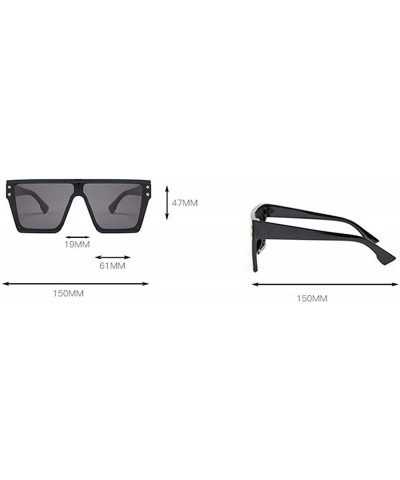Square Sunglasses Luxury Oversize Square Goggles - Black - CH18T2MRUTD $14.68