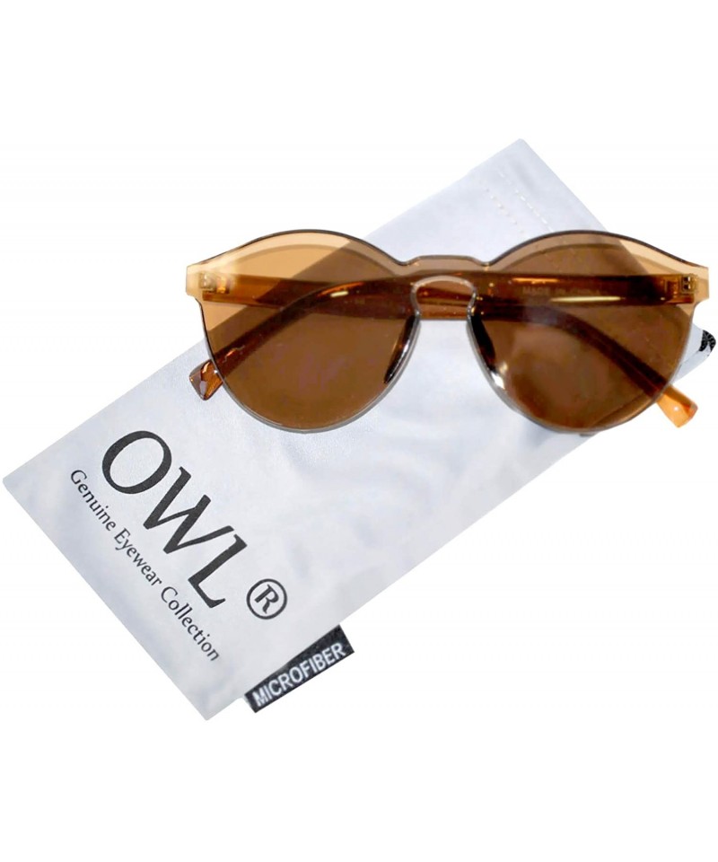 Rimless One Piece PC Lens Rimless Ultra-Bold Colorful Mono Block Sunglasses - Colorful_transparent_brown - CN183KI6SD4 $8.45