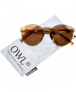 Rimless One Piece PC Lens Rimless Ultra-Bold Colorful Mono Block Sunglasses - Colorful_transparent_brown - CN183KI6SD4 $8.45