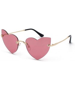 Rimless Heart Sunglasses Rimless Thin Lovely Heart Style for Women (Wine) - CR196IEUZ3I $7.96