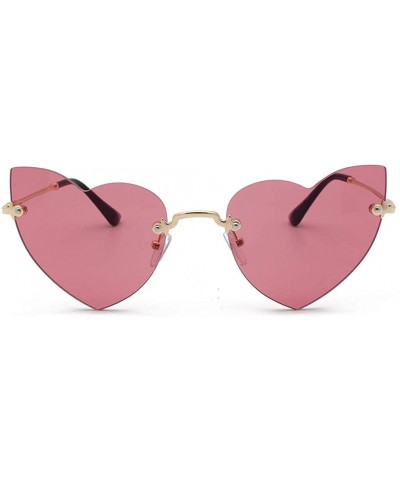 Rimless Heart Sunglasses Rimless Thin Lovely Heart Style for Women (Wine) - CR196IEUZ3I $7.96