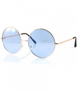 Oversized Oversize Round Lovely Color Tinted Lens Sunglasses Spring Hinge A119 A120 - Blue - C2180TTOLWS $13.72