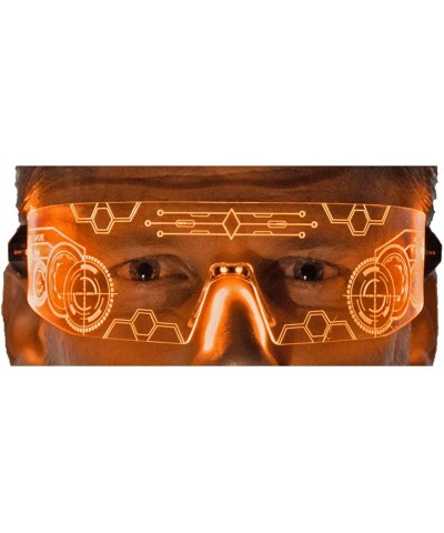 Oversized LED Light Up Glasses- Cyberpunk Goggles- Rezz Visor Robocop Futuristic Electronic Lights - Orange - C518UWWMAGL $52.18