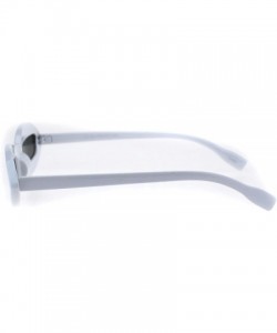 Oval Hippie Squint Slot Lens Retro Plastic Oval Sunglasses - White Black - CB18G2NSRA5 $9.94