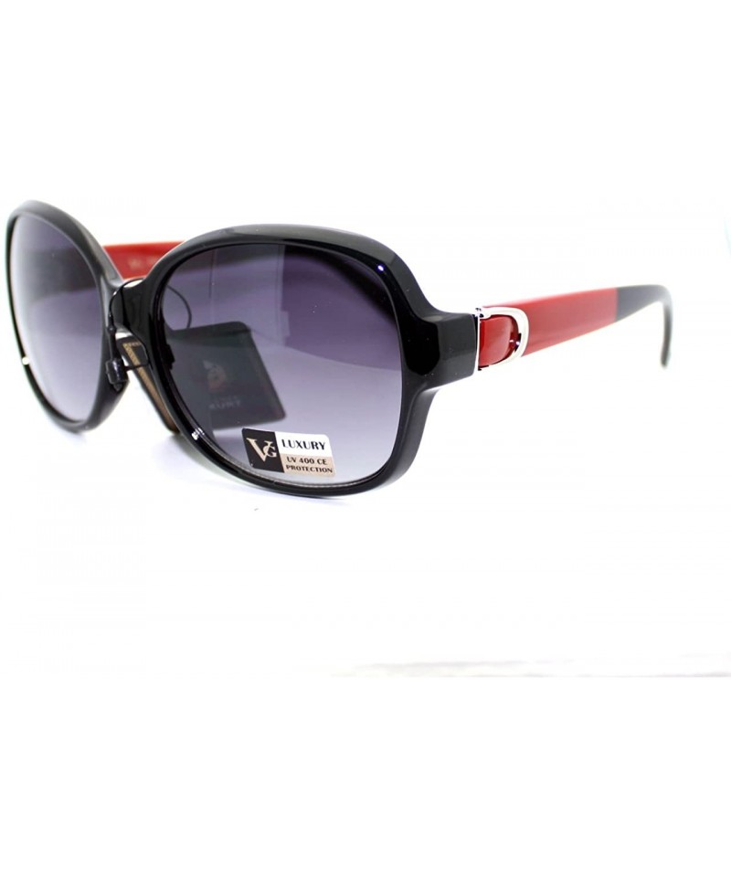 Round Luxury Designer Fashion Womens Sunglasses Oversize Round Square - Black Red - C211VH2G5G5 $9.48