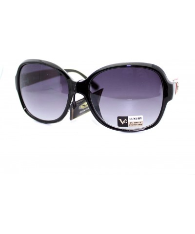 Round Luxury Designer Fashion Womens Sunglasses Oversize Round Square - Black Red - C211VH2G5G5 $9.48