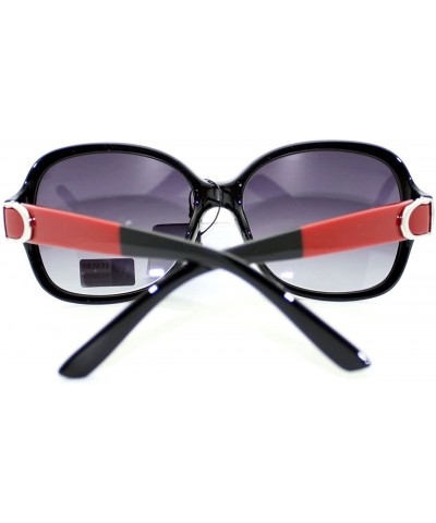 Round Luxury Designer Fashion Womens Sunglasses Oversize Round Square - Black Red - C211VH2G5G5 $9.48