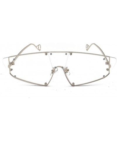 Oversized Trendy Oversized Sunglasses for Women Irregular One Piece Frame with Rivet UV Protection - C2 - CS190OH2Q00 $8.18