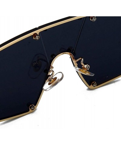 Oversized Trendy Oversized Sunglasses for Women Irregular One Piece Frame with Rivet UV Protection - C2 - CS190OH2Q00 $8.18