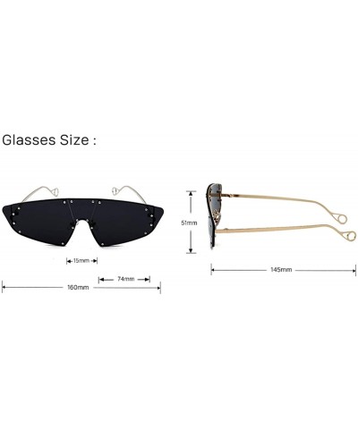 Oversized Trendy Oversized Sunglasses for Women Irregular One Piece Frame with Rivet UV Protection - C2 - CS190OH2Q00 $8.18