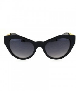 Cat Eye Womens Heavy Thick Metal Chain Arm Squared Cat Eye Sunglasses - Black Smoke - C718QEK63GU $9.72