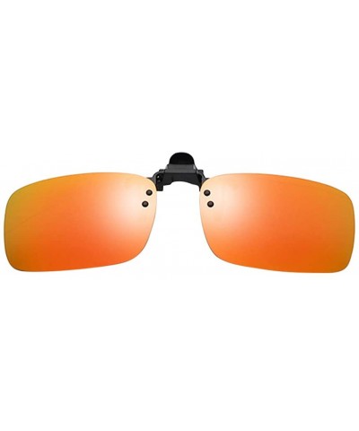 Sport Polarized Clip-on Sunglasses Anti-Glare Driving Glasses for Prescription Glasses - Orange - CW1947W4D26 $15.21