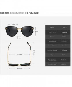 Rimless Fashion polarized Sunglasses for Women Mirrored Cat Eye Sunglasses with Rimless Design A382 - Blue - CB18K57Q7A9 $19.06