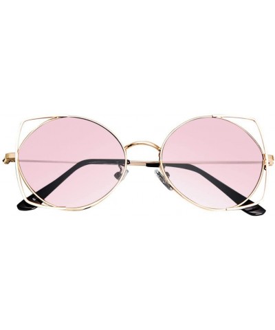 Aviator Polarized Sunglasses for Women Metal Men's Sunglasses Driving Rectangular Sun Glasses for Men/Women - Pink - CF18UIHH...