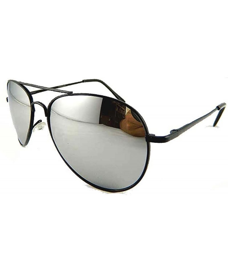 Aviator New Promotional Teardrop Metal Aviator Sunglasses - Mirror Lens - Black - CW11EAJVHX7 $8.51