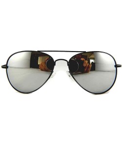 Aviator New Promotional Teardrop Metal Aviator Sunglasses - Mirror Lens - Black - CW11EAJVHX7 $8.51