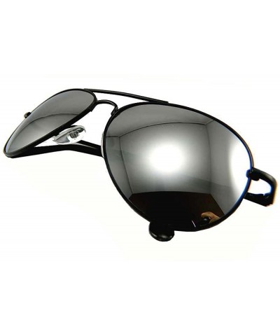 Aviator New Promotional Teardrop Metal Aviator Sunglasses - Mirror Lens - Black - CW11EAJVHX7 $8.51