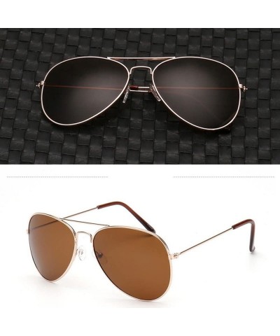 Sport Classic Polarized Aviator Sunglasses for Men and Women Metal Frame UV400 Lens Sun Glasses - H - C41908MYY96 $9.09