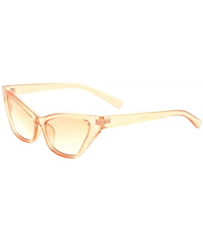 Cat Eye Retro Sharp Cat Eye Crystal Color Sunglasses - Orange - CR197U6SA5T $27.03