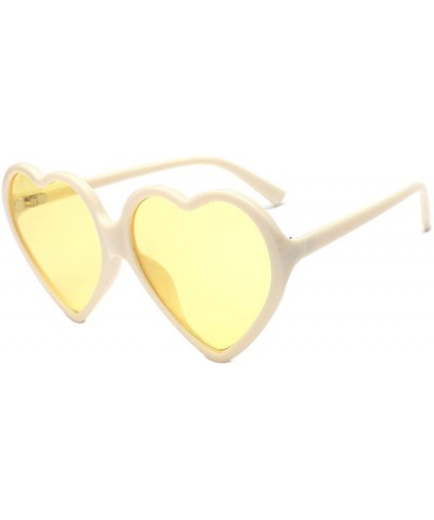 Wayfarer Unisex Heart-Shaped Shades Sunglasses Integrated UV Protection Sunglasses Glasses - Yellow - CE196EAYMLK $9.09
