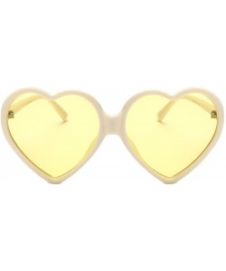 Wayfarer Unisex Heart-Shaped Shades Sunglasses Integrated UV Protection Sunglasses Glasses - Yellow - CE196EAYMLK $9.09