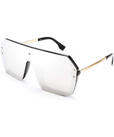 Rimless Classic Siamese One Piece Sunglasses Nice Rimless Stylish Retro Design for Women Men B2574 - 04 Silver - CY1965E5M00 ...