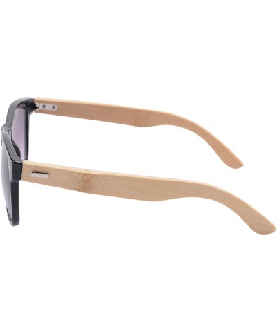 Wayfarer Polarized Bamboo Wood Sunglasses UV400 Protection-TY6016/6026 - Gloss Black&bamboo Nature - C718I78MN80 $36.66