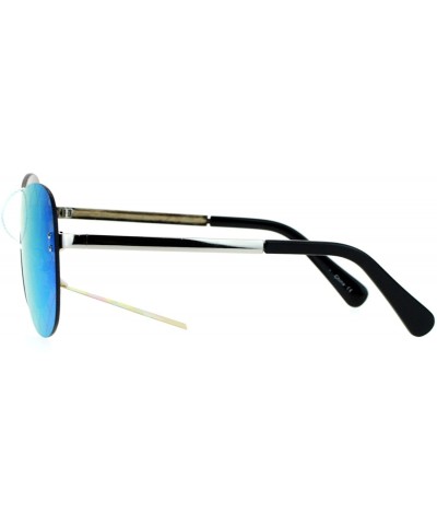Shield Futuristic Robot Shield Reflective Lens Pilot Sunglasses - Blue - C812HJTTBAZ $11.48