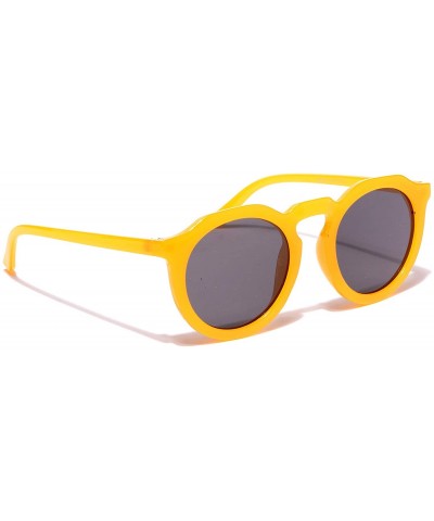 Oversized Women's Bold Oval Goggles Sunglasses Black Lens - Yellow - C418WHC8A7Z $19.99