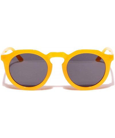 Oversized Women's Bold Oval Goggles Sunglasses Black Lens - Yellow - C418WHC8A7Z $9.13