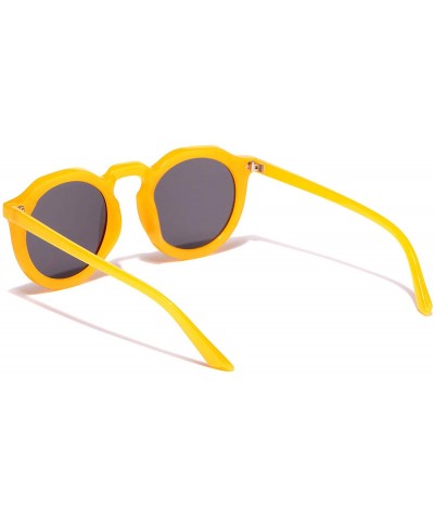 Oversized Women's Bold Oval Goggles Sunglasses Black Lens - Yellow - C418WHC8A7Z $9.13