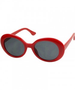 Oval Oversized 90's Retro Pop Colorful Candy Lens Clout Goggles Oval Round Mod Sunglasses - Red Frame - CX187IXUNZH $12.51