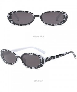 Oval Women Retro Goggles Oval Thick Frame Sunglasses Round Lens Eyewear - E - CZ18OAK67D3 $10.48