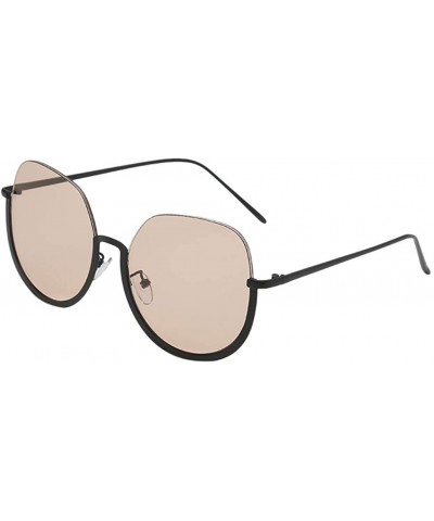 Wrap Half Frame Sunglasses Classic Design Mirror Sunglasses Vintage Womens Sunglasses - Coffee - CN18TN7OGWY $17.37