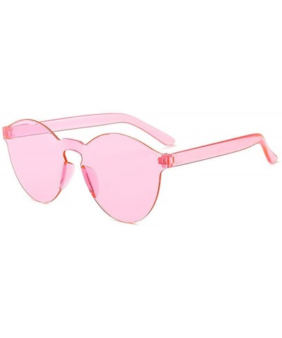 Round Unisex Fashion Candy Colors Round Outdoor Sunglasses Sunglasses - Light Pink - CO190839Y8S $21.48