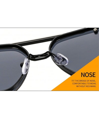 Square 2020 new trend fashion metal sunglasses men and women hot sunglasses - Grey - C11905E0A5G $11.15