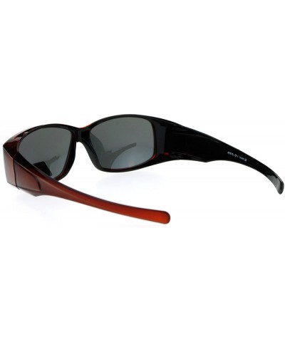Rectangular Womens Fit Over Glasses Polarized Lens Sunglasses Oval Rectangular - Orange - CT1873IKTQG $12.82