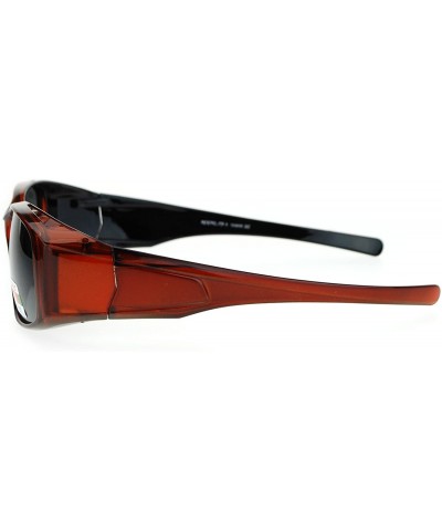 Rectangular Womens Fit Over Glasses Polarized Lens Sunglasses Oval Rectangular - Orange - CT1873IKTQG $12.82