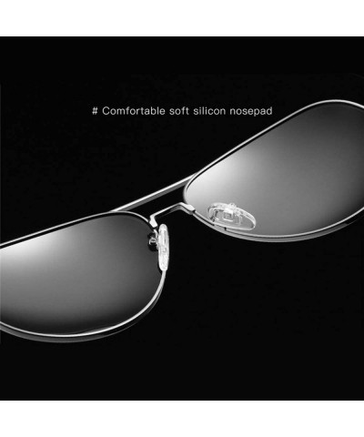 Goggle Fashion Sunglasses fishing Driving Sunglasses Brand Men UV400 Polarized Square Metal Frame Male Sun Glasses - C8198R04...