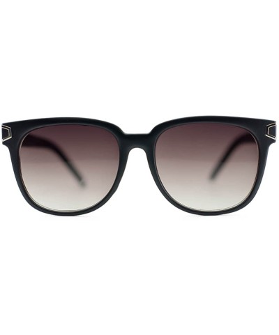 Wayfarer Unisex Wayfarer Wood Print Metal Accent Sunglasses - Dark Wood Frame - CR12LHIA833 $11.54