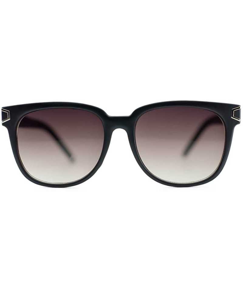 Wayfarer Unisex Wayfarer Wood Print Metal Accent Sunglasses - Dark Wood Frame - CR12LHIA833 $11.54