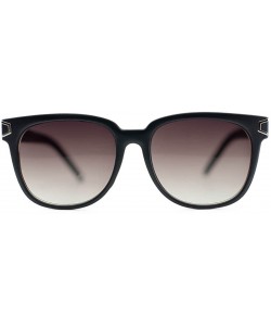 Wayfarer Unisex Wayfarer Wood Print Metal Accent Sunglasses - Dark Wood Frame - CR12LHIA833 $11.54