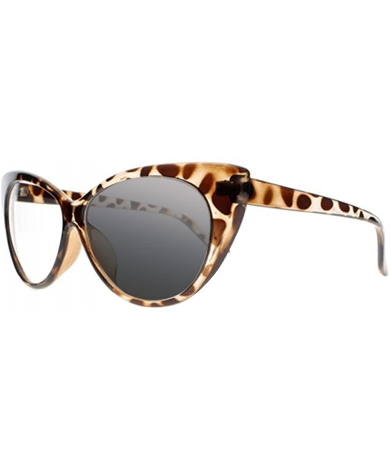 Oversized Retro Vintage Transition Photochromi Cat Eye Reading Glasses UV400 Sunglasses - Tortoise - CZ18D9HKD2R $15.14