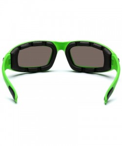 Shield Padded Bikers Sport Sunglasses Offered in Variety of Colors - Lime - Ice - C012NAGV6QG $9.42