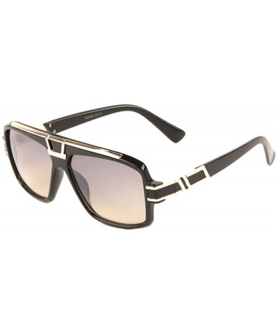 Square Art Deco Rounded Square Fashion Sunglasses - Smoke - CW198994CL5 $10.51